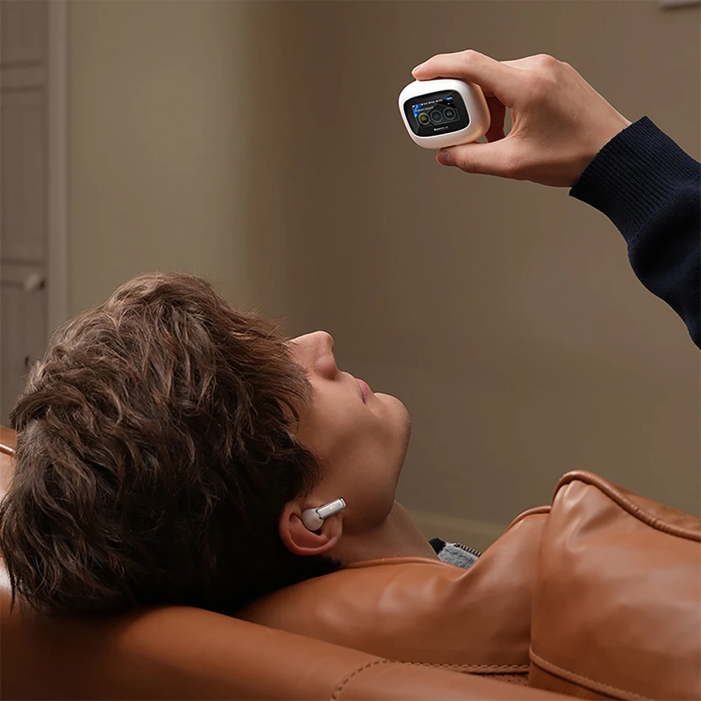 Baseus Bowie M2s Ultra TWS Belaidės In-Ear Ausinės su Interactive Screen - Baltas