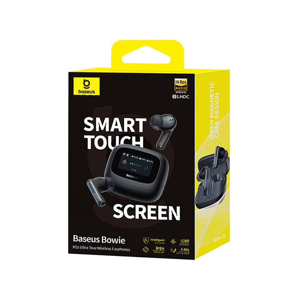 Baseus Bowie M2s Ultra TWS Belaidės In-Ear Ausinės su Interactive Screen - Juodas