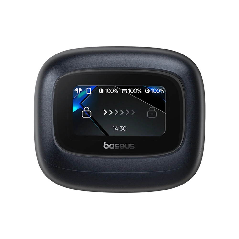 Baseus Bowie M2s Ultra TWS Belaidės In-Ear Ausinės su Interactive Screen - Juodas