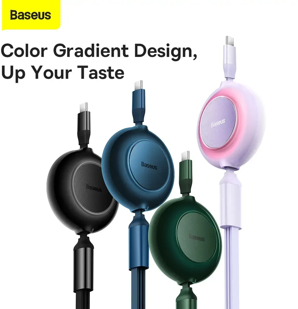 USB laidas Baseus Bright Mirror 2 Type-C į MicroUSB/Type-C/Lightning 3.5A 1.1m juodas CAMJ010201
