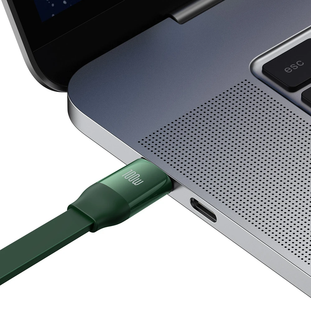 Baseus Bright Mirror 4 USB-C 3-in-1 kabelis skirtas micro USB - USB-C - Lightning 100W 3.5A 1.1m – Žalias