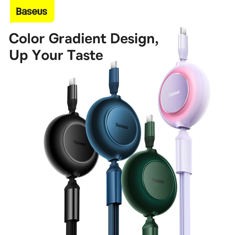 Baseus Bright Mirror 4 USB-C 3-in-1 kabelis skirtas micro USB - USB-C - Lightning 100W 3.5A 1.1m – Žalias