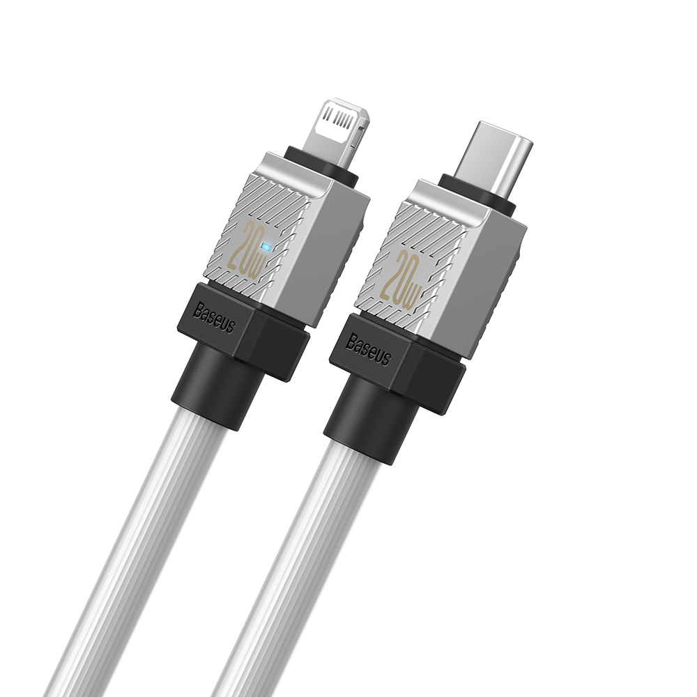 Greito įkrovimo kabelis Baseus USB-C su Coolplay Series 2m, 20W (baltas)