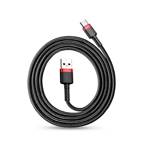 Baseus Cafule USB-C kabelius 2A 3m - Juodas / Raudonas