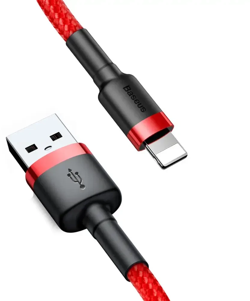 Baseus Cafule duomenų perdavimo ir įkrovimo kabelis | USB-A į Lightning | 12 W | 0,5 m | raudonas