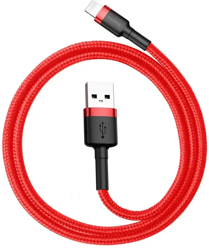 Baseus Cafule duomenų perdavimo ir įkrovimo kabelis | USB-A į Lightning | 12 W | 0,5 m | raudonas