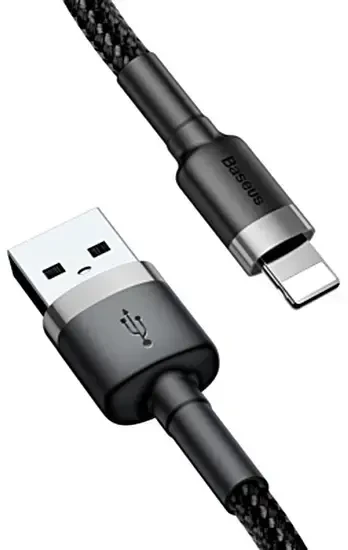 Baseus Cafule USB Lightning kabelis 2.4A 0.5m - Pilkas / Juodas
