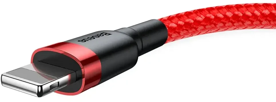 Baseus Cafule duomenų perdavimo ir įkrovimo kabelis | USB-A į Lightning | 12 W | 0,5 m | raudonas