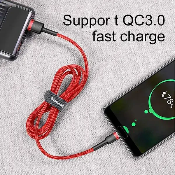 Baseus Cafule USB-C kabelis 2A 3m - Raudonas