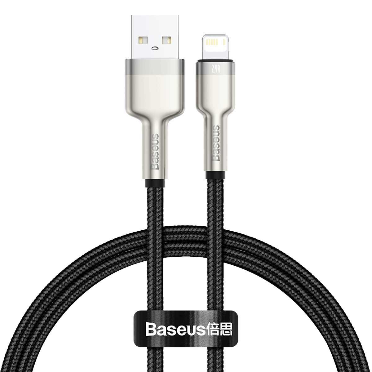 Baseus Cafule USB - Lightning kabelis 2.4A 0.25m - Juodas