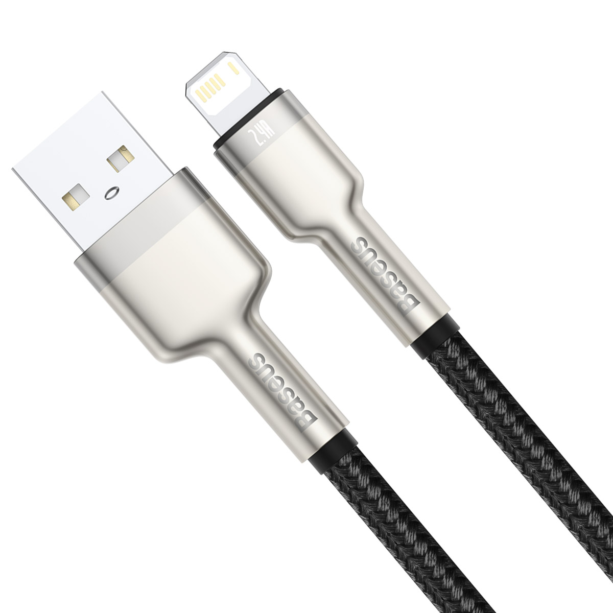 Baseus Cafule USB - Lightning kabelis 2.4A 0.25m - Juodas