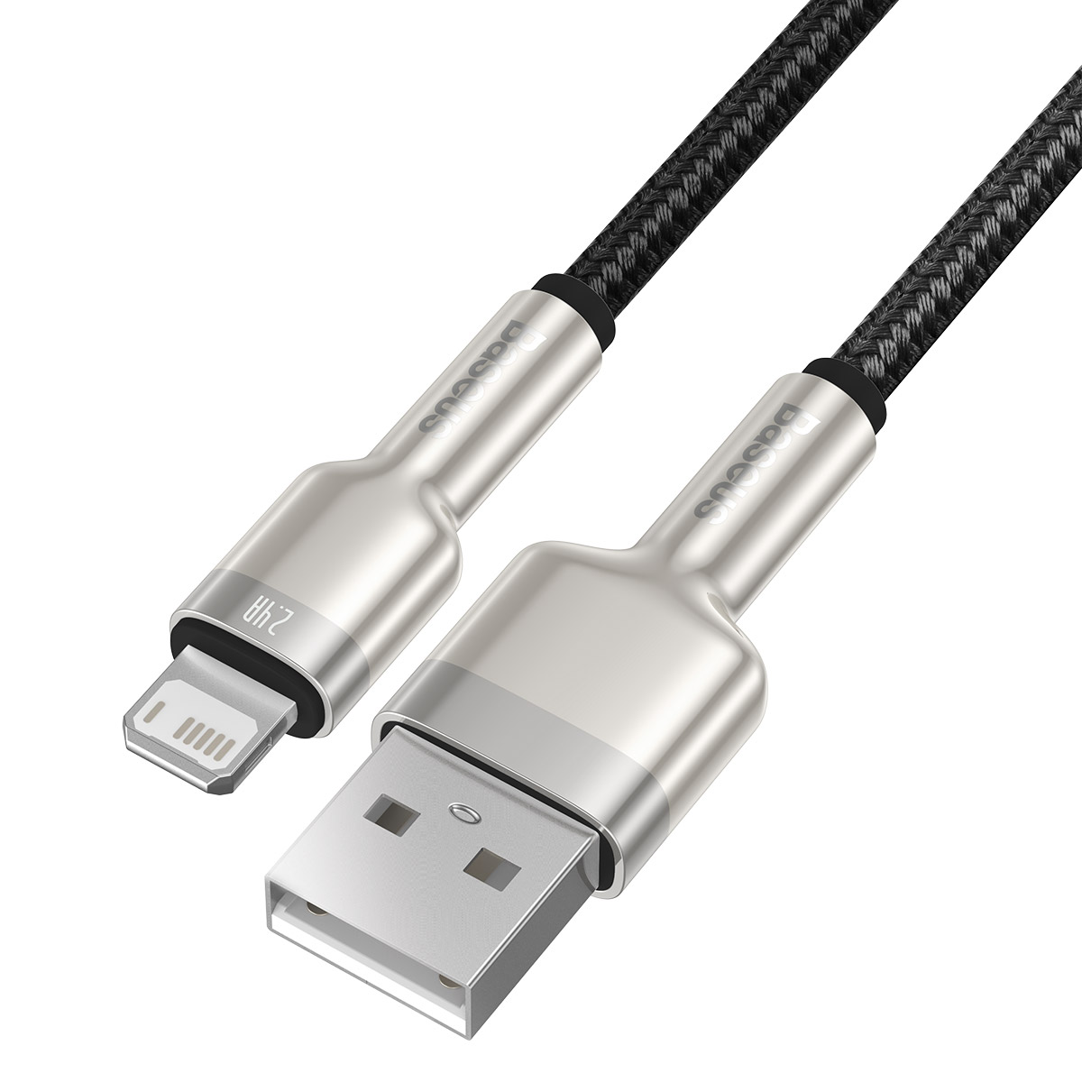 Baseus Cafule USB - Lightning kabelis 2.4A 0.25m - Juodas