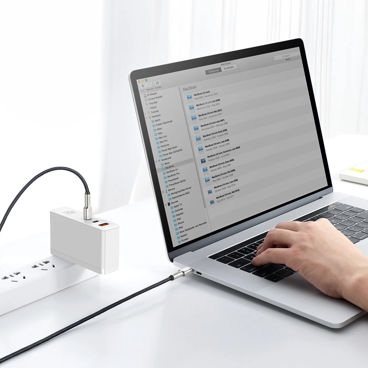 Kabelis USB C - USB C 2m 100W juodas Cafule Metal BASEUS