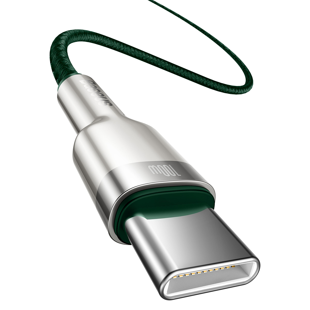 Baseus Cafule USB-C - USB-C laidas 100W 2m - Žalias
