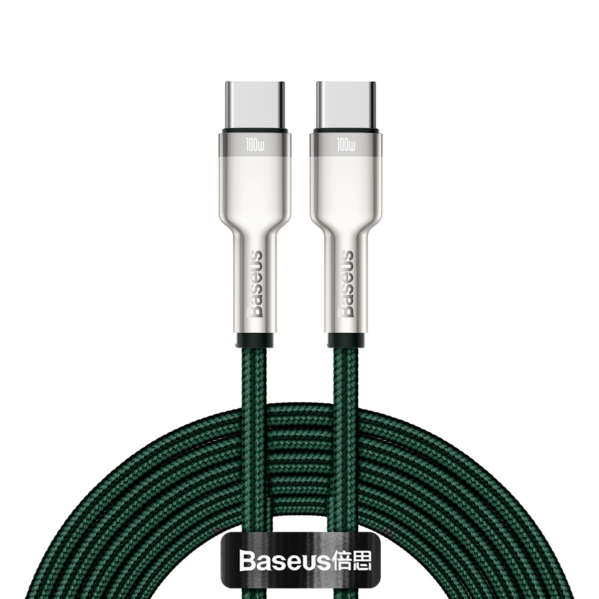 Baseus Cafule USB-C - USB-C laidas 100W 2m - Žalias