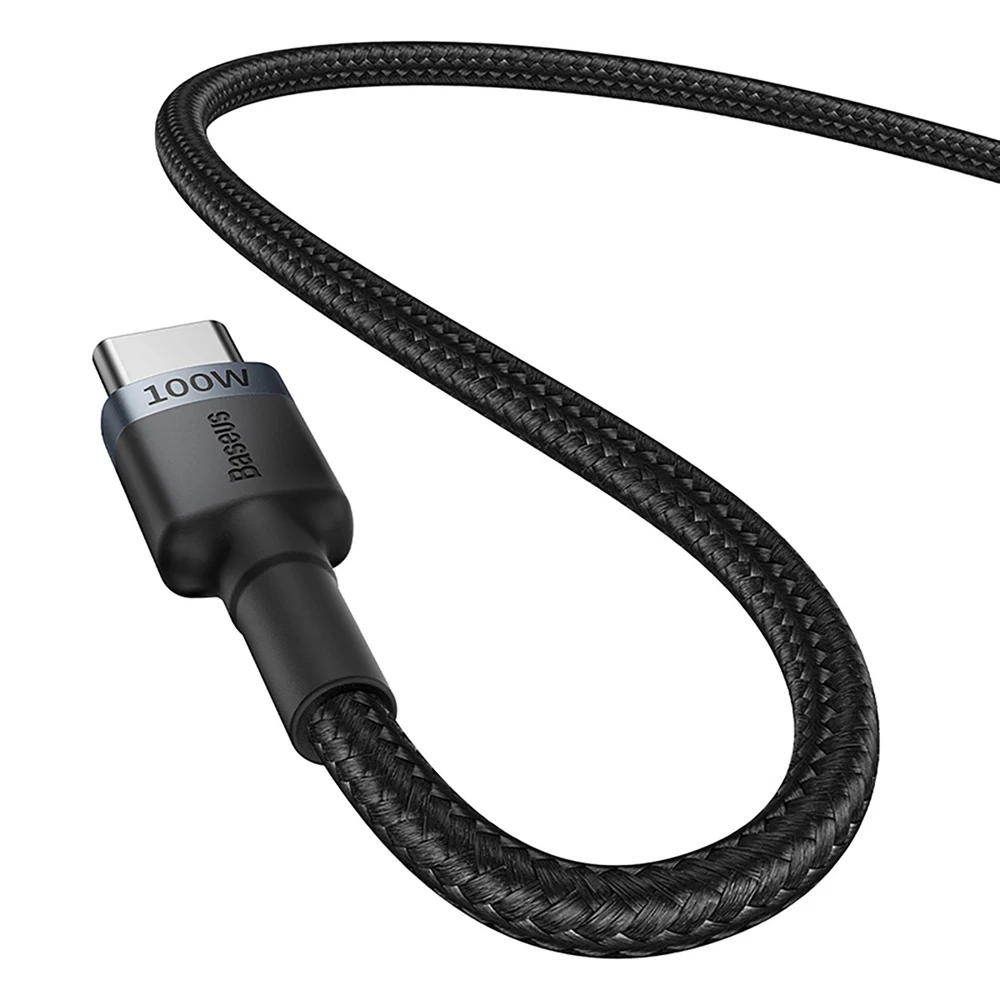 Kabelis Baseus Cafule USB-C į USB-C 100W, 1m, 2 vnt (raudona juoda, pilka juoda)