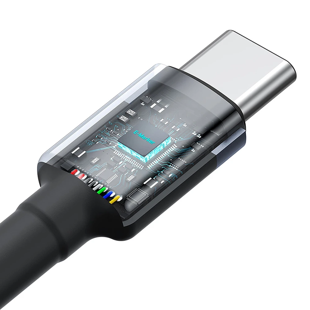 Kabelis Baseus Cafule USB-C į USB-C 100W, 1m, 2 vnt (raudona juoda, pilka juoda)