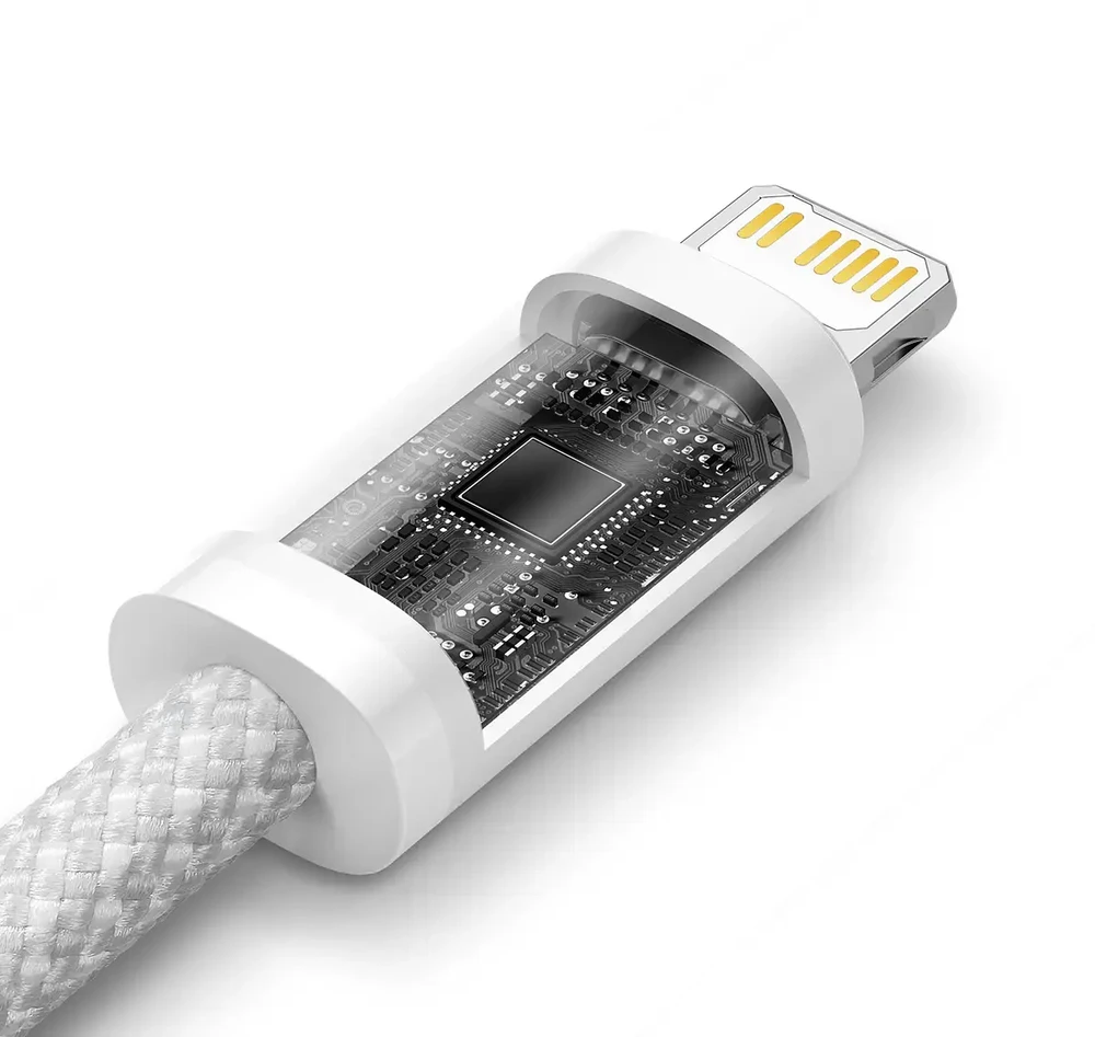 Baseus CALD000002 duomenų perdavimo ir įkrovimo kabelis | USB-C į Lightning | 20W | 1 m | balta