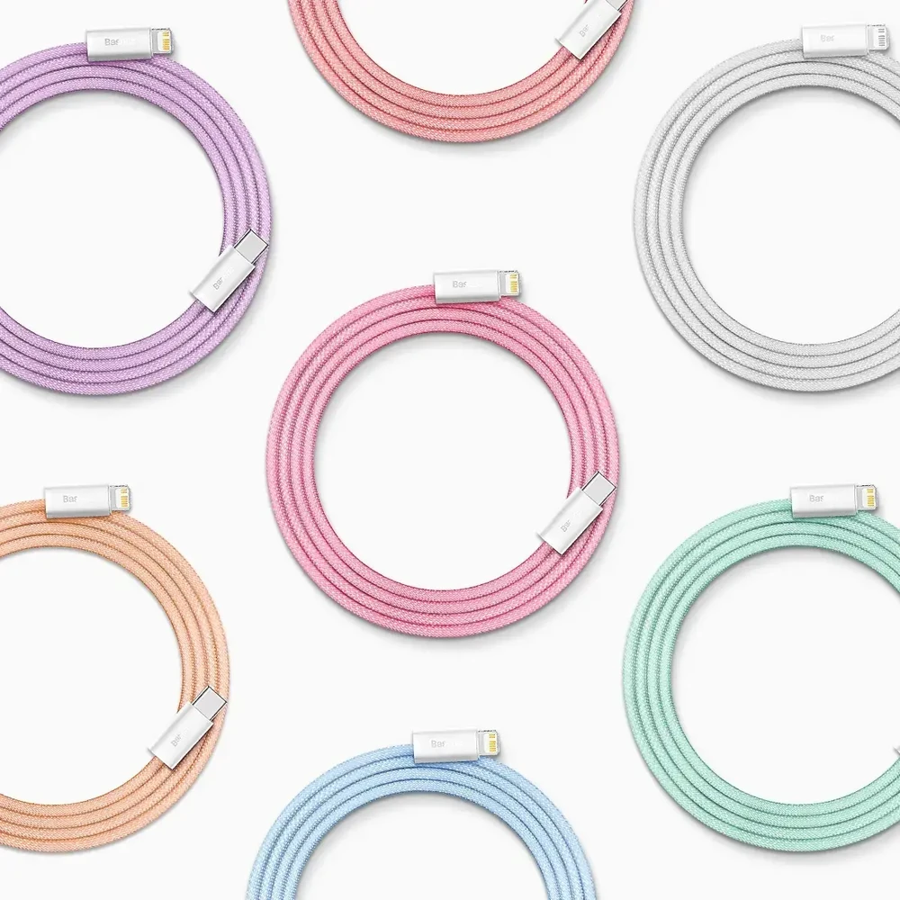 Baseus CALD000002 duomenų perdavimo ir įkrovimo kabelis | USB-C į Lightning | 20W | 1 m | balta