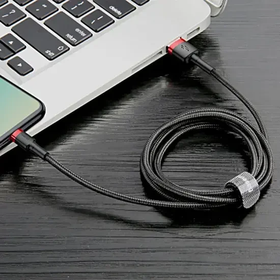 Baseus Cafule USB - Lightning kabelis 2.4A 0.5m - Raudonas - Juodas