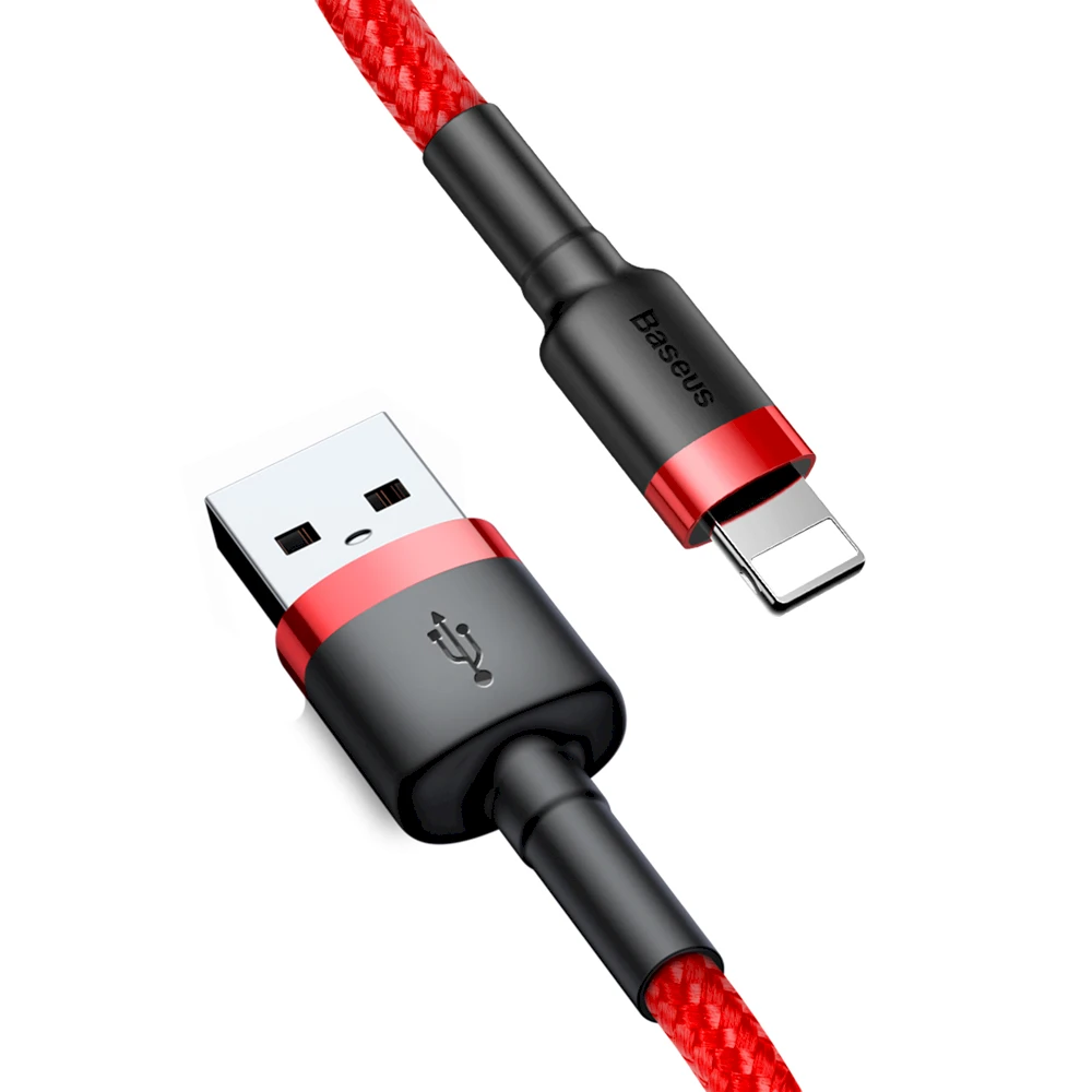 Baseus Cafule USB Lightning kabelis 2.4A 1m - Juoda / Raudona