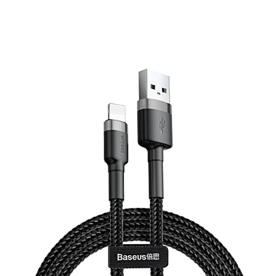 Baseus Cafule USB Lightning kabelis 2.4A 1m - Pilkas / Juodas