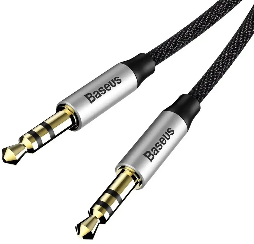 Baseus CAM30-BS1 Premium AUX kabelis 3,5 mm -> 3,5 mm 1,0 m pilkas