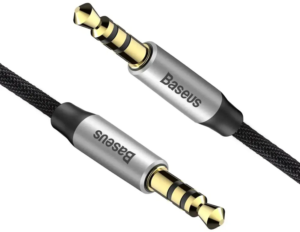 Baseus CAM30-BS1 Premium AUX kabelis 3,5 mm -> 3,5 mm 1,0 m pilkas