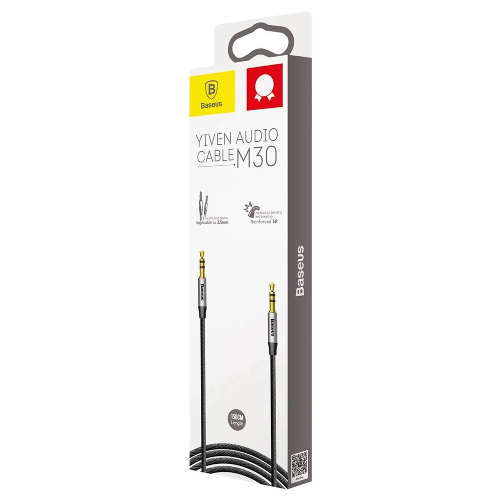 Baseus Yiven Audio Cable 3.5 male Audio M30 1.5 (Juodas)