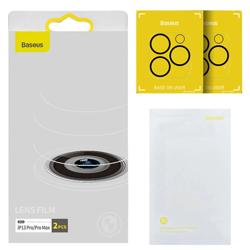 Baseus Kameros lešių apsauga iPhone 13 Pro, iPhone 13 Pro Max (2 vnt)