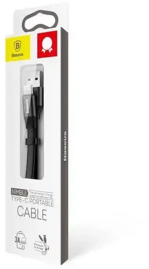 Baseus CATMBJ-01 vikrus duomenų perdavimo ir įkrovimo kabelis | 0,2 m | USB-C | juodas