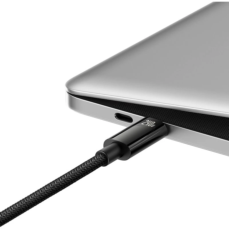 USB-C į USB-C laidas Baseus Tungsten Gold 240W 1m - juodas
