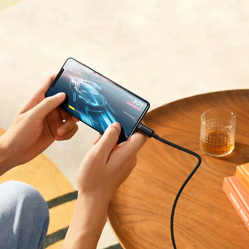 USB-C į USB-C laidas Baseus Tungsten Gold 240W 1m - juodas