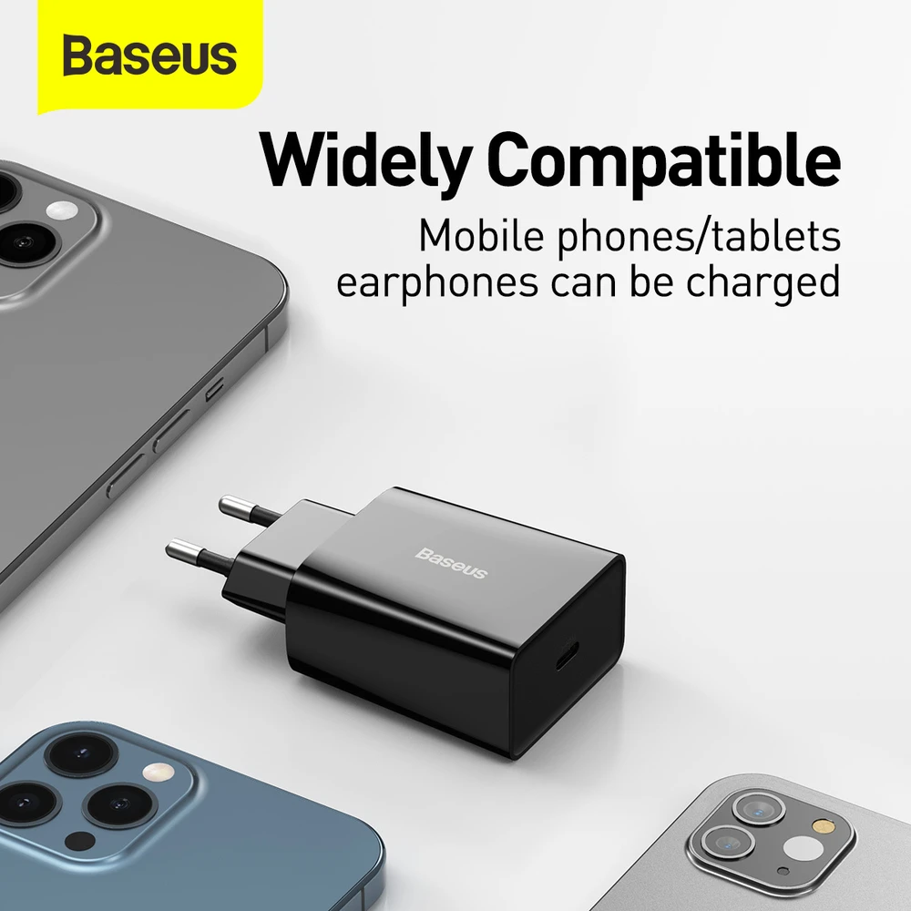 Baseus Speed Mini greitas įkroviklis USB-C PD 3A 20W juodas