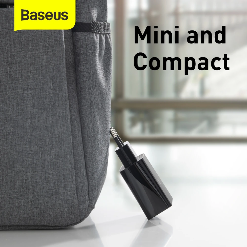 Baseus Speed Mini greitas įkroviklis USB-C PD 3A 20W juodas