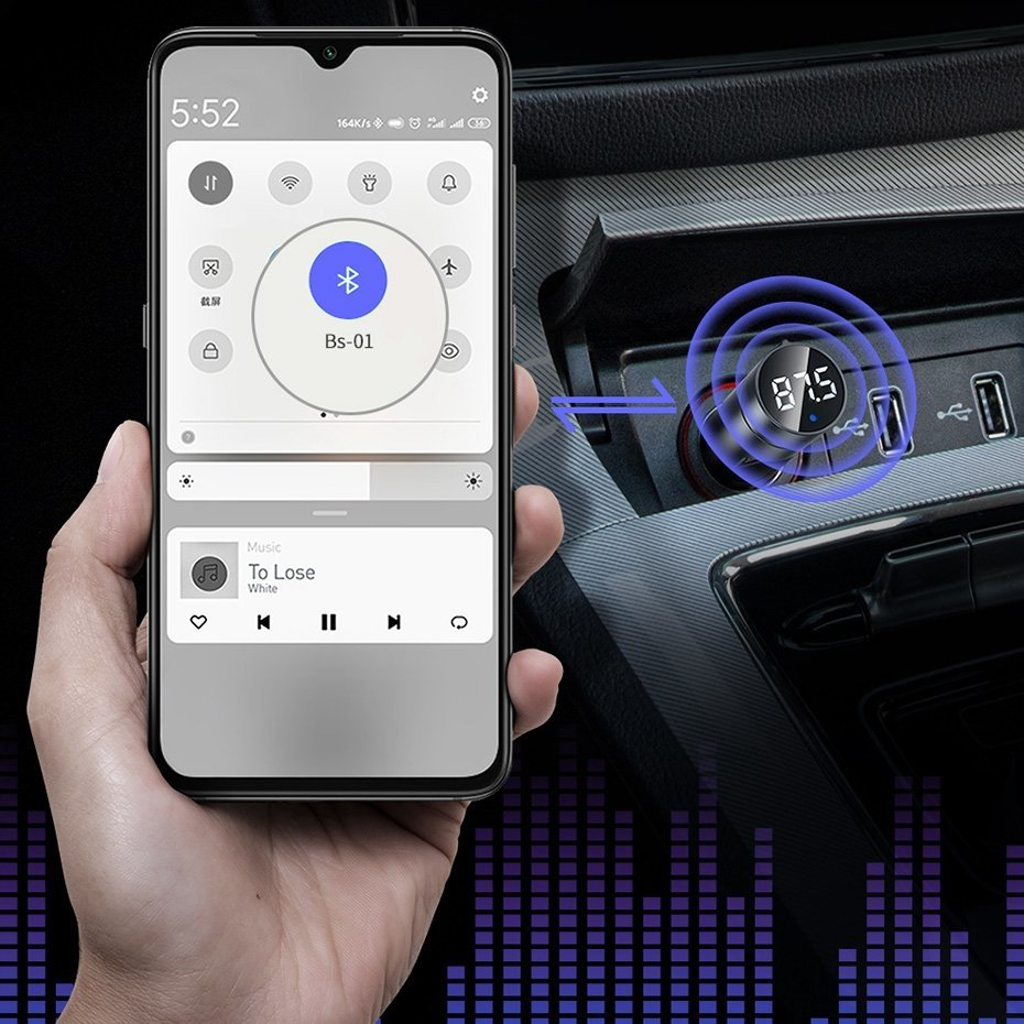 FM moduliatorius Baseus CCTM-B01 2xUSB