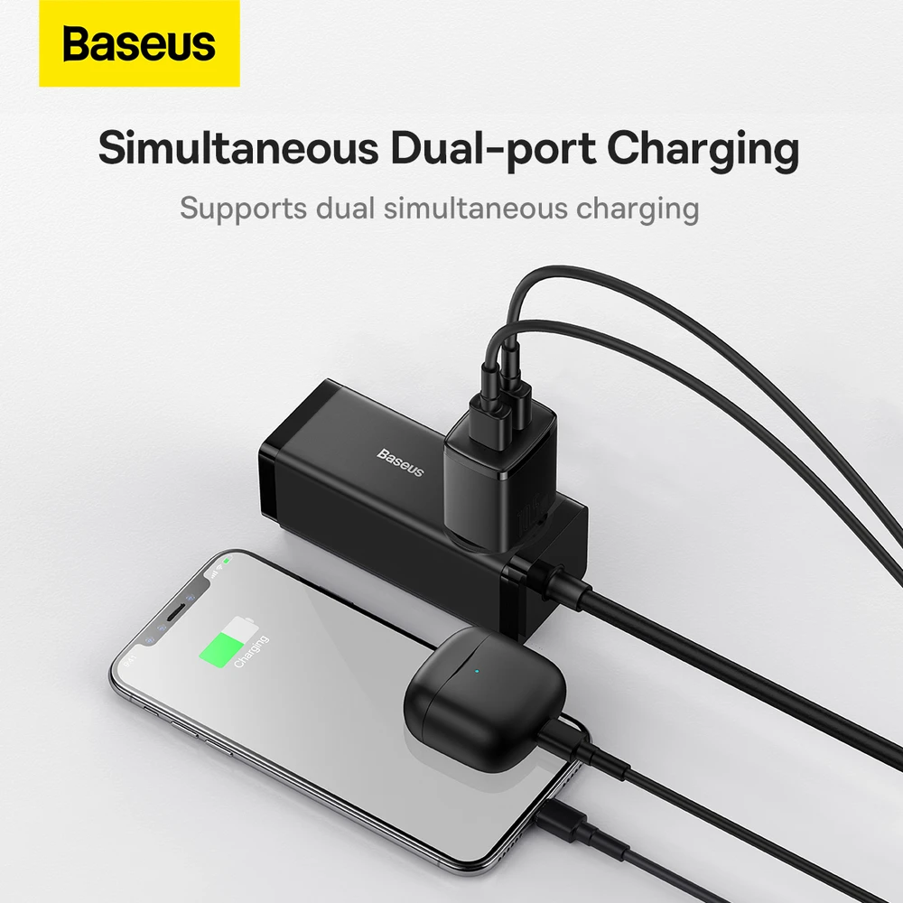 Baseus Sieninis įkroviklis 10.5W 2xUSB 2.1A, juodas