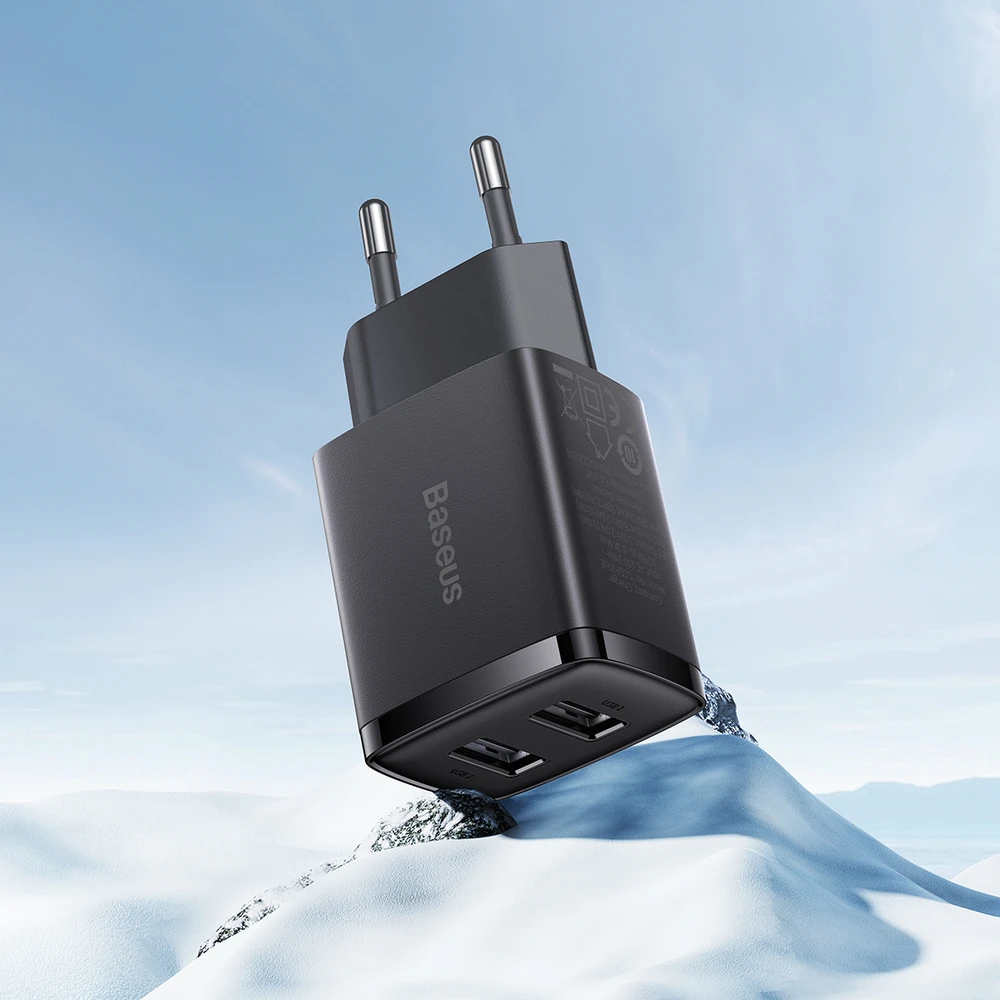 Baseus Sieninis įkroviklis 10.5W 2xUSB 2.1A, juodas