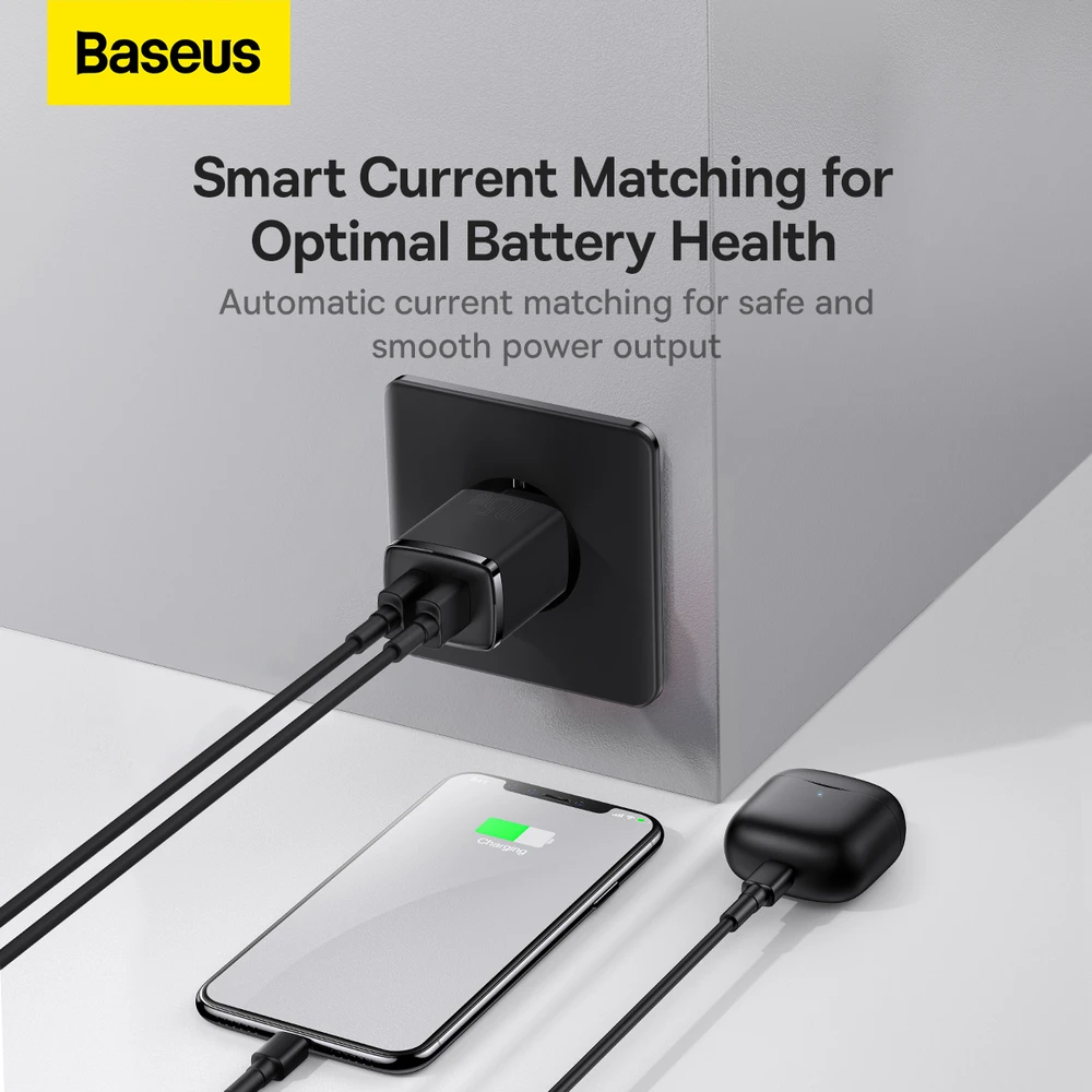 Baseus Sieninis įkroviklis 10.5W 2xUSB 2.1A, juodas