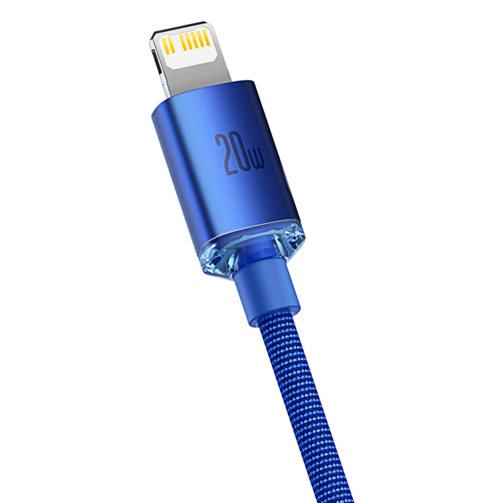 Baseus laidas Crystal Shine USB-C – Lightning 2,0 m 20W mėlynas