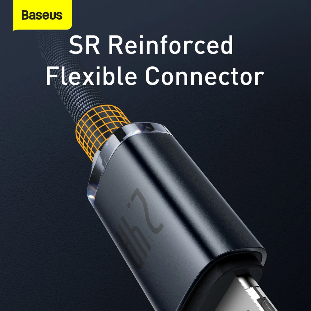 Baseus Crystal Shine laidas USB - Lightning 2.4A 1.2m - Juodas