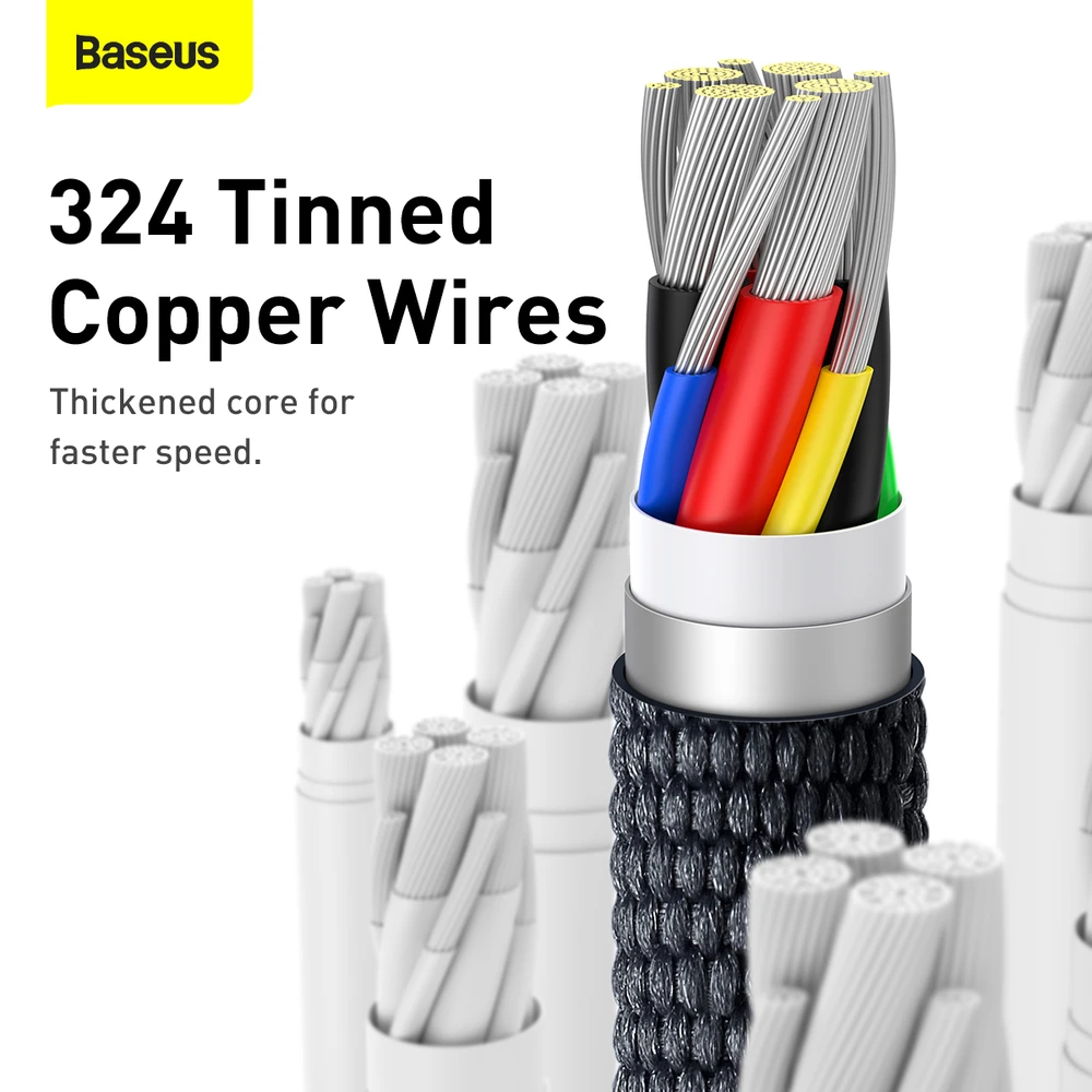 Baseus Crystal USB-C - USB-C laidas 100W 1.2m - Juodas