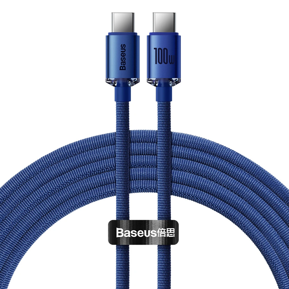 Baseus Crystal Shine kabelis USB-C - USB-C 100W 2m mėlynas