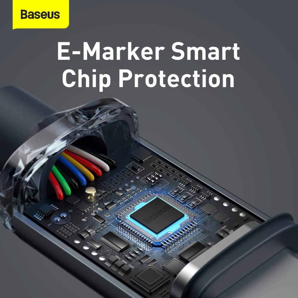 Baseus Crystal USB-C - USB-C laidas 100W 2m - Juodas