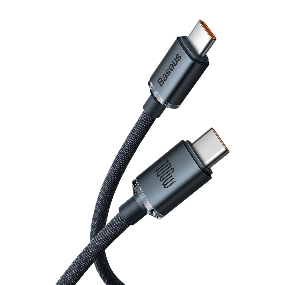 Baseus Crystal USB-C - USB-C laidas 100W 2m - Juodas