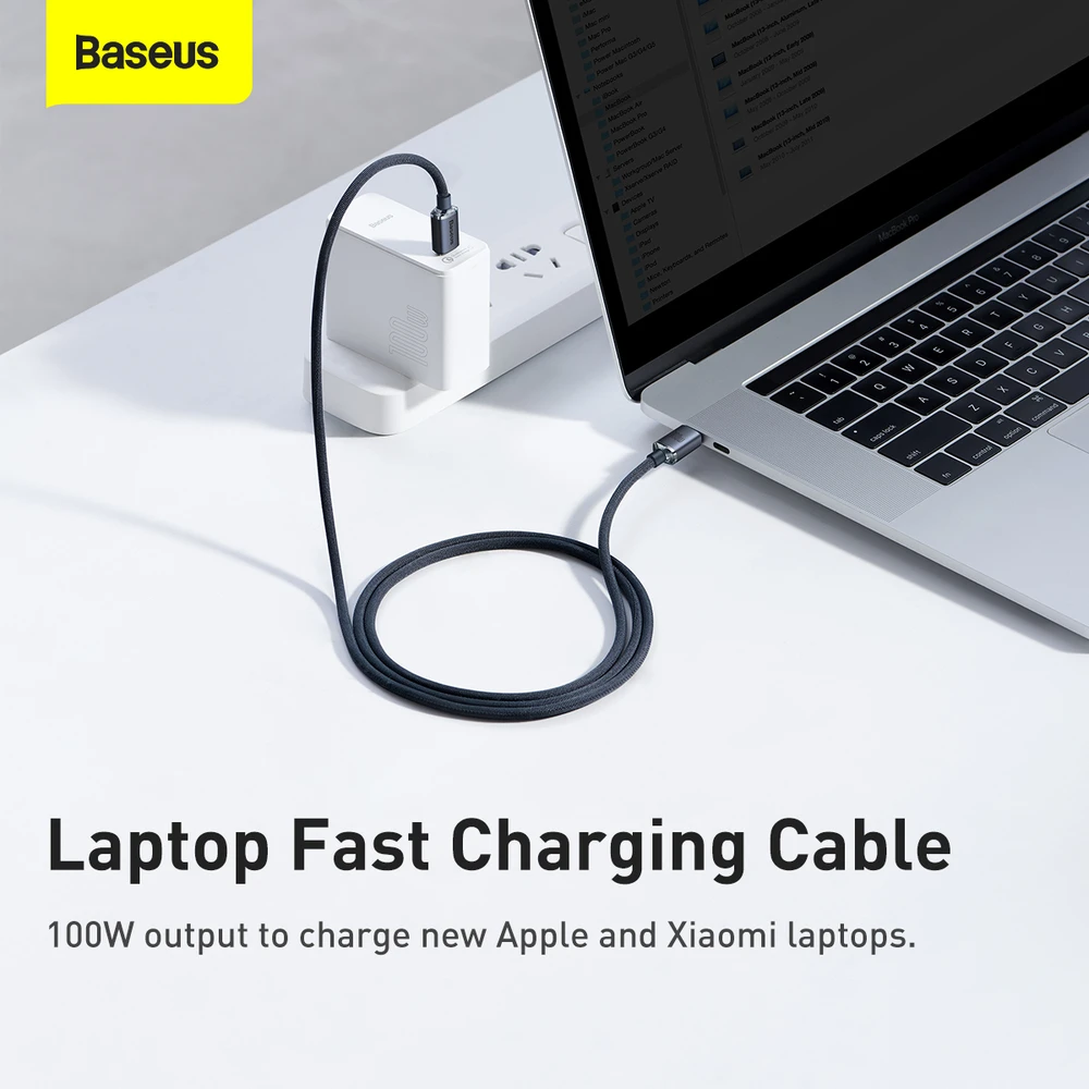 Baseus Crystal USB-C - USB-C laidas 100W 1.2m - Juodas