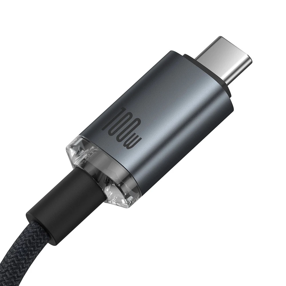Baseus Crystal Shine Series Data kabelis USB-C - USB-C 100W 1,5m juodos spalvos