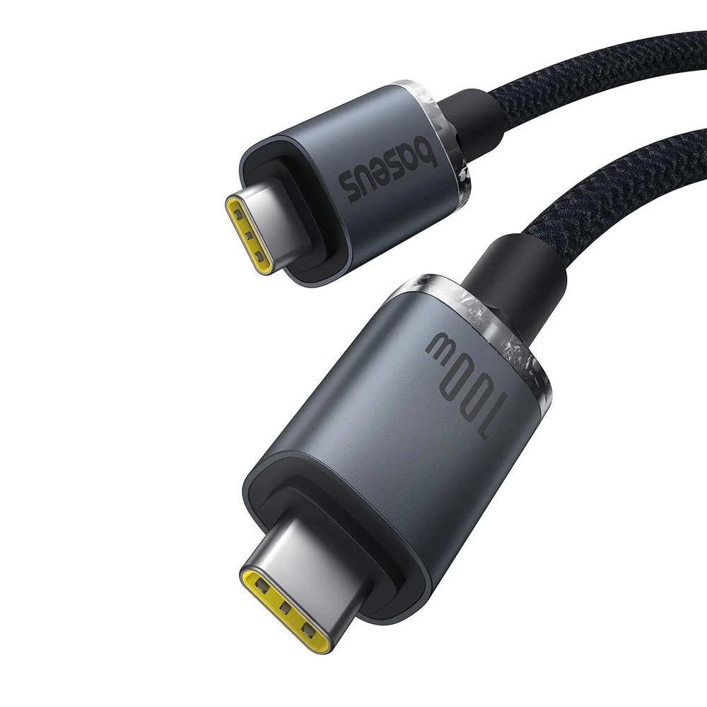 Baseus Crystal Shine Series Data kabelis USB-C - USB-C 100W 1,5m juodos spalvos