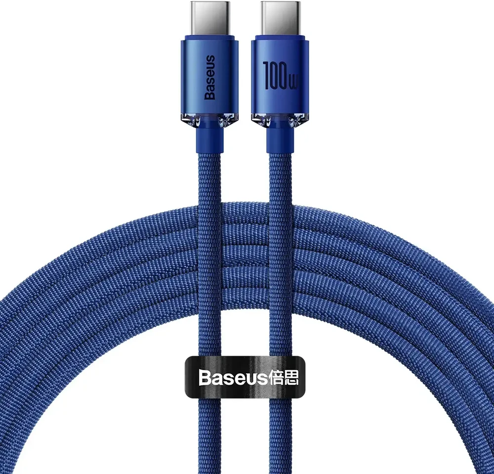 Baseus Crystal Shine kabelis USB-C - USB-C 100W 2m mėlynas