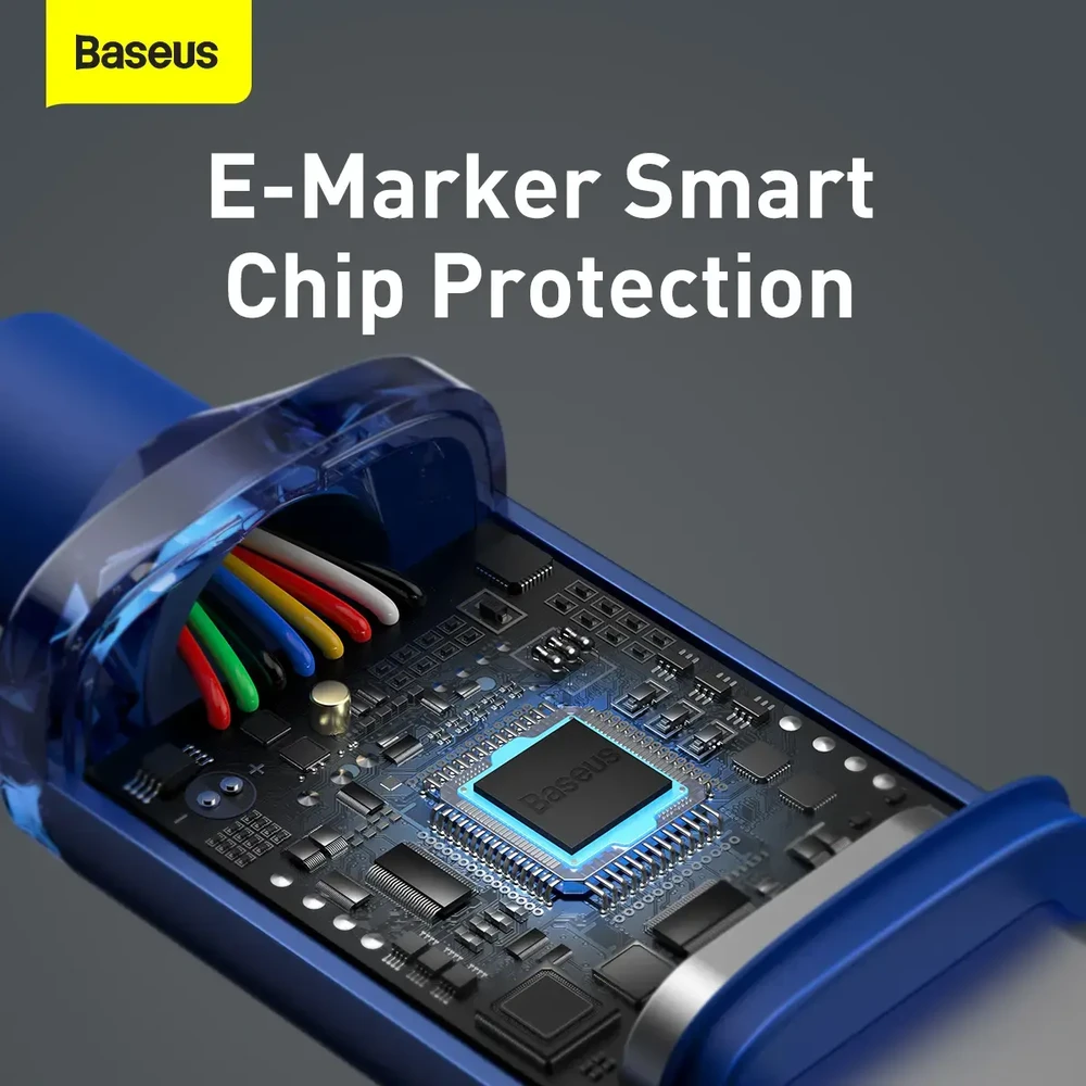 Baseus Crystal Shine kabelis USB-C - USB-C 100W 2m mėlynas